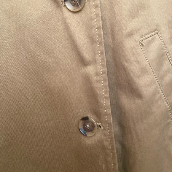 Cognac Cropped Trench Coat Jacket Large - Picture 4 of 4